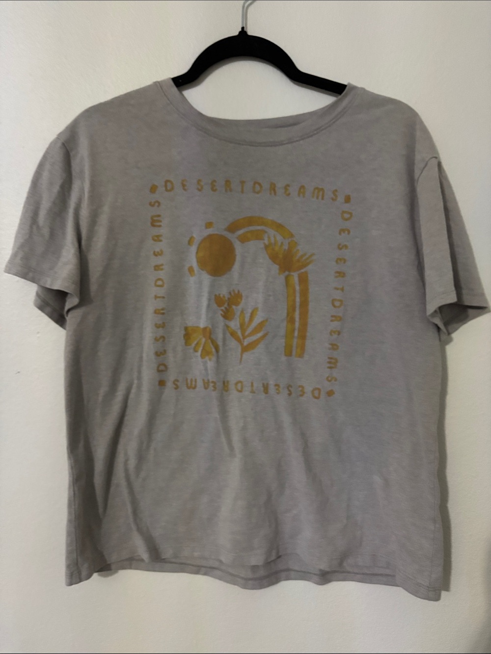 Sonoma Light Gray Tee with Mustard Desert Graphic